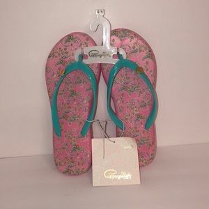 Pappagallo NWT pink size XL 4/5 girls flip flops